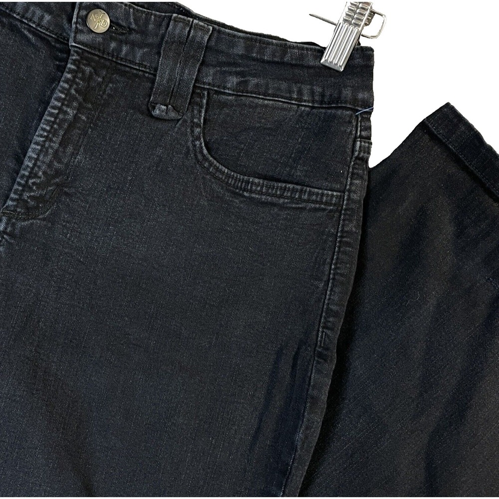 NYDJ Lift‎ x Tuck Women's 12 Stretch Straight Black Jeans Midrise Made in USA